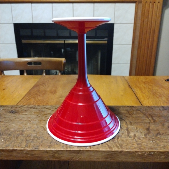 Red Cup Living Reusable Cocktail Cup 12 Oz  Red Stem Barware Plastic BPA Free - Picture 2 of 4